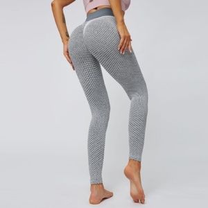 Scrunch Butt “TikTok” Leggings - Grey Honeycomb
